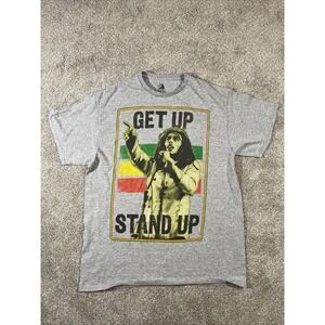Zion Bob Marley T shirt mens‎ L  gray Get Up Stand Up graphic print